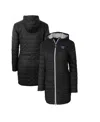 Cutter & Buck Women's Black Washington Huskies Rainier Primaloft Eco Hooded Long Coat In Black