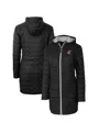 Cutter & Buck Women's Black Washington State Cougars Rainier Primaloft Eco Hooded Long Coat In Black