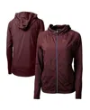 Cutter & Buck Women's Burgundy Washington Commanders Adapt Knit Hybrid Full-zip Hoodie In Burgundy