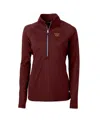 Cutter & Buck Women's Burgundy Washington Commanders Adapt Knit Stretch Half-zip Pullover Jacket In Burgundy