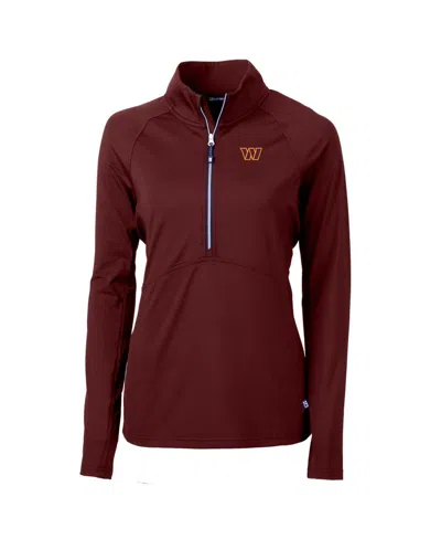 Cutter & Buck Women's Burgundy Washington Commanders Adapt Knit Stretch Half-zip Pullover Jacket