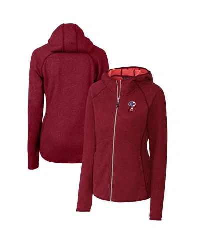 Cutter & Buck Women's Cardinal Philadelphia Phillies Americana Logo Mainsail Sweater-knit Full-zip Hoodie In Red