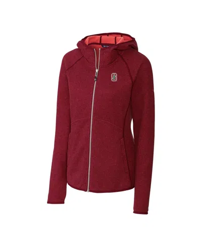 Cutter & Buck Women's Cardinal Stanford Cardinal Mainsail Hooded Full-zip Jacket In Red