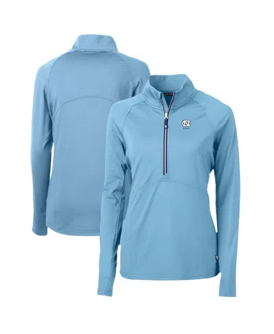 Cutter & Buck Women's Carolina Blue North Carolina Tar Heels Alumni Adapt Eco Knit Stretch Half-zip Pullover Top