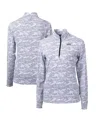 Cutter & Buck Women's Charcoal James Madison Dukes Traverse Camo Quarter-zip Pullover Top In Charcoal