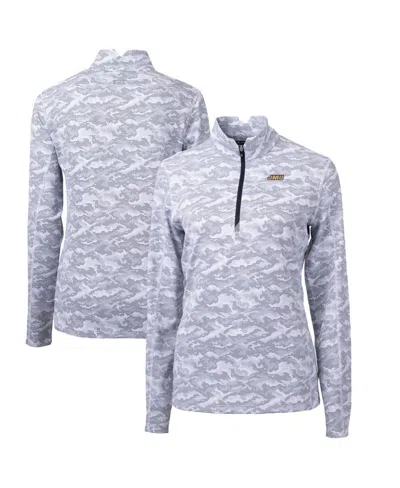Cutter & Buck Women's Charcoal James Madison Dukes Traverse Camo Quarter-zip Pullover Top
