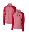 Cutter & Buck Women's Crimson Alabama Crimson Tide Forge Tonal Stripe Stretch Half-zip Pullover Top In Crimson