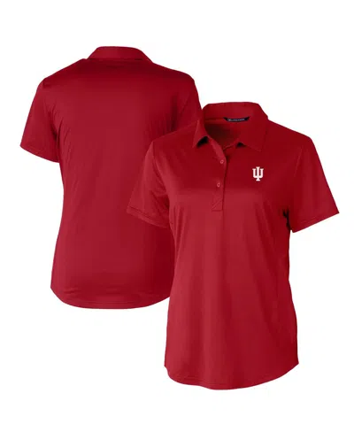 Cutter & Buck Women's Crimson Indiana Hoosiers Prospect Textured Stretch Polo Shirt In Red