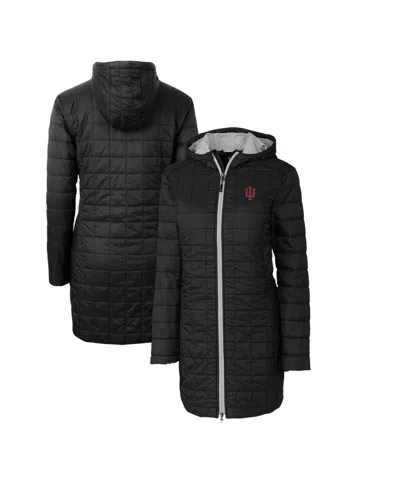 Cutter & Buck Women's Cutter Buck Black Indiana Hoosiers Rainier Primaloft Eco Hooded Long Coat