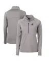 Cutter & Buck Women's Florida Gators Adapt Eco Knit Stretch Half-zip Pullover Top In Gray