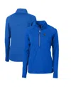 Cutter & Buck Women's Florida Gators Adapt Eco Knit Stretch Half-zip Pullover Top In Royal