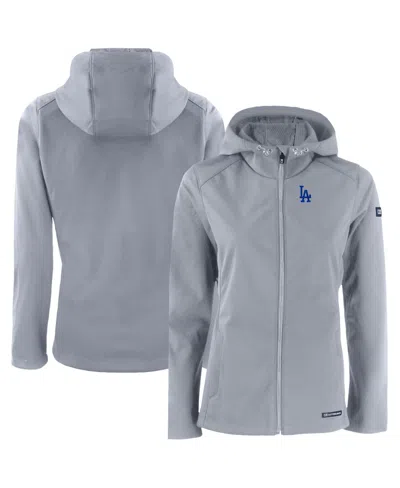 Cutter & Buck Women's Gray Los Angeles Dodgers Evoke Eco Softshell Full-zip Jacket