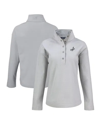 Cutter & Buck Women's Gray Los Angeles Dodgers Hunts Point Eco Half-snap Jacket