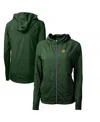 Cutter & Buck Women's Green Baylor Bears Adapt Eco Knit Hybrid Full-zip Hoodie In Green