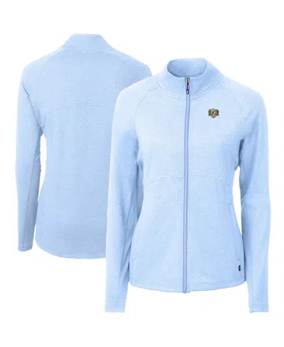 Cutter & Buck Women's Heather Carolina Blue North Carolina Tar Heels Vault Adapt Eco Knit Heather Full-zip Jacket