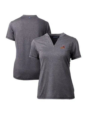 Cutter & Buck Women's Heather Charcoal Arizona State Sun Devils Forge Stretch Blade V-neck Top