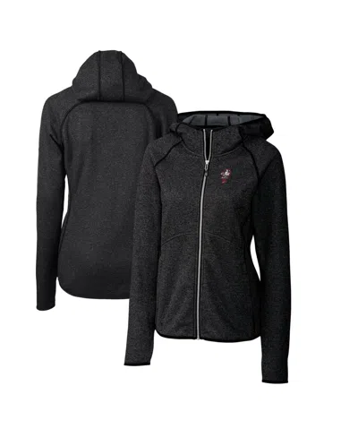Cutter & Buck Women's Heather Charcoal Ohio State Buckeyes Mainsail Sweater-knit Full-zip Hoodie