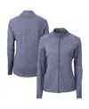 Cutter & Buck Women's Heather Navy Tennessee Titans Adapt Eco Knit Raglan Full-zip Jacket In Heather Navy