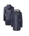 Cutter & Buck Women's Heather Navy Michigan Wolverines Rainier Primaloft Eco Hooded Jacket In Blue