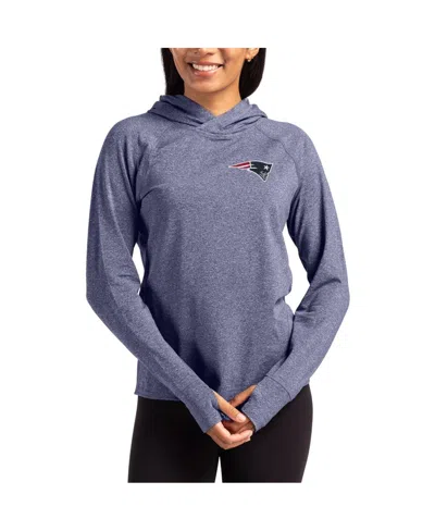 Cutter & Buck Women's Heather Navy New England Patriots Primary Logo Adapt Knit Raglan Pullover Hoodie In Gray
