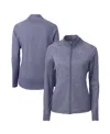 Cutter & Buck Women's Heather Navy Tennessee Titans Adapt Eco Knit Raglan Full-zip Jacket In Heather Navy
