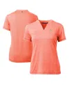Cutter & Buck Women's Heather Orange Houston Astros Drytec Forge Stretch V-neck Blade Top In Heather Orange