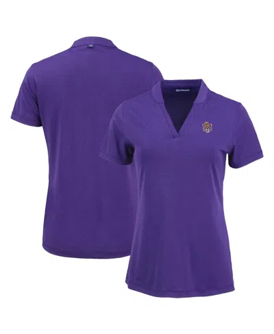 Cutter & Buck Women's Heather Purple Lsu Tigers Vintage Logo Forge Heathered Stretch Blade Top