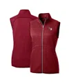 Cutter & Buck Women's Heather Red Cleveland Guardians Mainsail Sweater-knit Full-zip Vest In Heather Red
