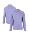 Cutter & Buck Women's Lavender Minnesota Vikings Coastline Epic Comfort Eco Funnel Neck Raglan Pullover Sweatshirt In Lavender,purple