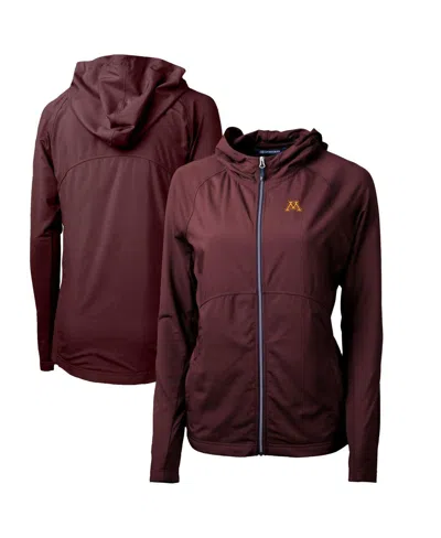 Cutter & Buck Women's Maroon Minnesota Golden Gophers Adapt Eco Knit Full-zip Hoodie In Brown