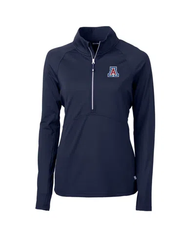 Cutter & Buck Women's Navy Arizona Wildcats Adapt Eco Knit Half-zip Pullover Jacket In Blue