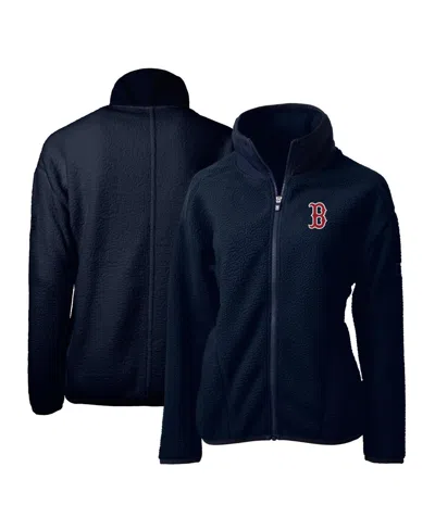 Cutter & Buck Women's Navy Boston Red Sox Cascade Eco Sherpa Fleece Full-zip Jacket In Blue