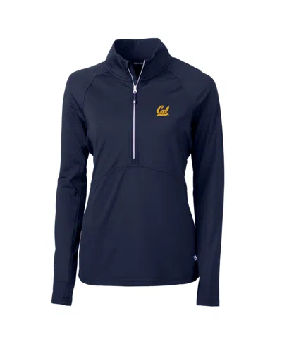 Cutter & Buck Women's Navy Cal Bears Adapt Eco Knit Half-zip Pullover Jacket