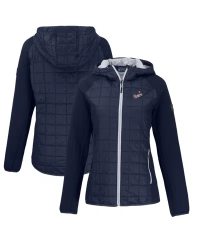 Cutter & Buck Women's Navy Los Angeles Dodgers Cooperstown Collection Rainier Primaloft Eco Full-zip Hybrid Jacket In Blue