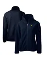 Cutter & Buck Women's Navy Michigan Wolverines Cascade Eco Sherpa Full-zip Fleece Jacket In Blue
