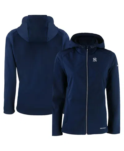 Cutter & Buck Women's Navy New York Yankees Evoke Eco Softshell Full-zip Jacket In Blue