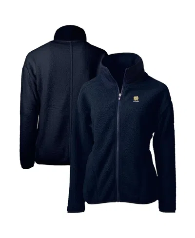 Cutter & Buck Women's Navy Notre Dame Fighting Irish Alumni Cascade Eco Sherpa Full-zip Fleece Jacket In Blue