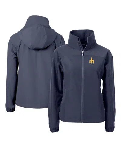 Cutter & Buck Women's Navy Seattle Mariners Charter Eco Full-zip Jacket In Blue