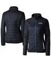 Cutter & Buck Women's Navy Seattle Seahawks Rainier Primaloft Eco Insulated Full-zip Puffer Jacket In Blue
