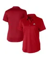 Cutter & Buck Women's Ohio State Buckeyes Prospect Textured Stretch Polo In Red