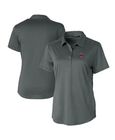 Cutter & Buck Women's Ohio State Buckeyes Prospect Textured Stretch Polo In Gray