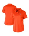 Cutter & Buck Women's Orange Denver Broncos Throwback Logo Prospect Textured Stretch Polo In Orange