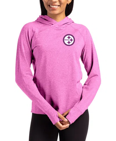 Cutter & Buck Women's Pink Pittsburgh Steelers Tonal Logo Adapt Knit Raglan Pullover Hoodie