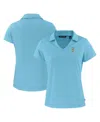 Cutter & Buck Women's Powder Blue Boston Red Sox City Connect Daybreak Eco V-neck Polo In Powder Blue