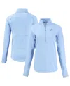Cutter & Buck Women's Powder Blue Detroit Lions Peshastin Eco Fleece Half-zip Sweatshirt In Blue