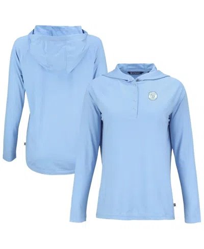 Cutter & Buck Women's Powder Blue Milwaukee Brewers Coastline Epic Comfort Eco Long Sleeve Hoodie T-shirt