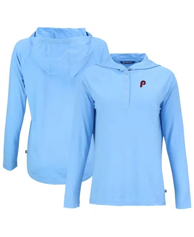 Cutter & Buck Women's Powder Blue Philadelphia Phillies Cooperstown Collection Coastline Epic Comfort Eco Hoodie R
