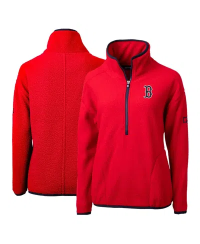 Cutter & Buck Women's Red Boston Red Sox Cascade Eco Sherpa Fleece Quarter-zip Pullover Jacket