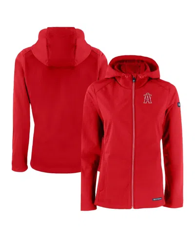 Cutter & Buck Women's Red Los Angeles Angels City Connect Evoke Eco Softshell Full-zip Hoodie Jacket