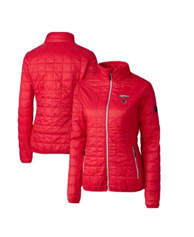 Cutter & Buck Women's Red Louisville Cardinals Rainier Eco Insulated Puffer Full-zip Jacket